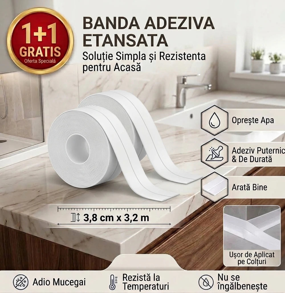 Bandă de Etanșare Autoadezivă 1+1 GRATIS